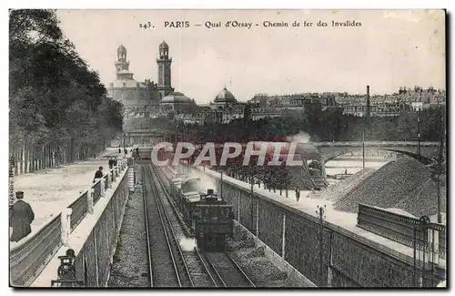 Paris Ansichtskarte AK Quai d&#39Orsay Chemin de fer des Invalides (train metro) TOP