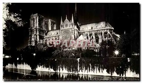 Paris Ansichtskarte AK Notre Dame la nuit