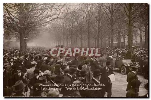 Paris Ansichtskarte AK Manifestation a la memoire de Jaures 6 avril 1919 tete de manifestation (politique sociali