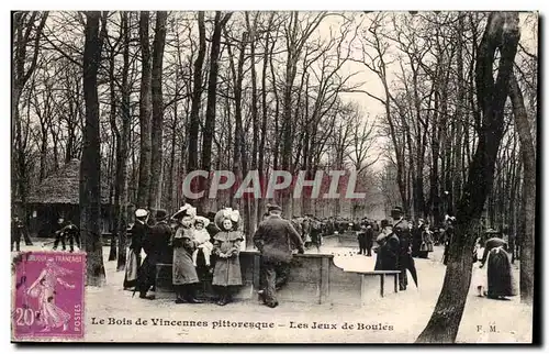 Paris Cartes postales Le bois de Vincennes pittoresque Les jeux de boules TOP