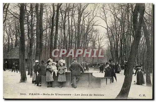 Paris Cartes postales Le bois de Vincennes pittoresque Les jeux de boules TOP