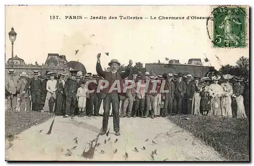 Paris Cartes postales Jardin des Tuileries Le charmeur d&#39oiseaux TOP