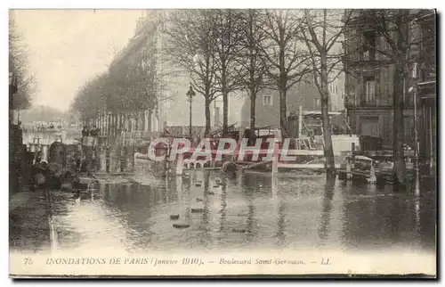 Paris Cartes postales Inondations de Paris 29 janvier 1910 Boulevard Saint Germain