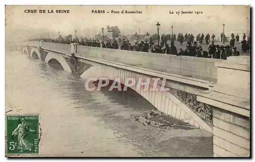 Paris Cartes postales Inondations de Paris 29 janvier 1910 Pont d&#39Austerlitz Le 27 janvier