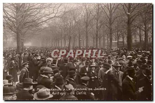 Paris Cartes postales Manifestations a la memoire de Jaures 6 avril 1919 Le defile (socialiste politique)
