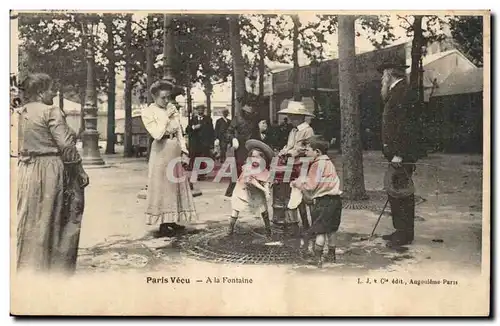 Paris Vecu Ansichtskarte AK a la fontaine (enfants) TOP