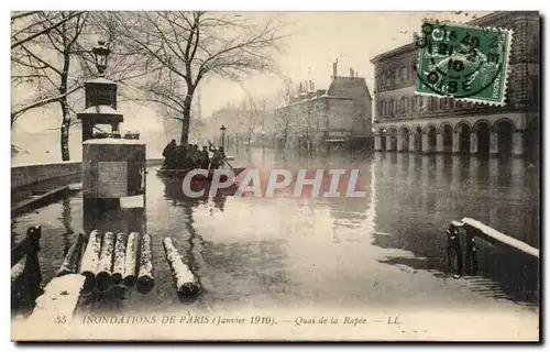 Paris VEnise Cartes postales Inondations 1910 Quai de la Rapee