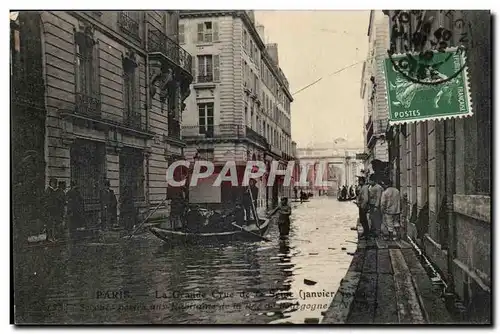 Paris VEnise Cartes postales Inondations 1910 Secours portes aux habitants de la rue de Bourgogne