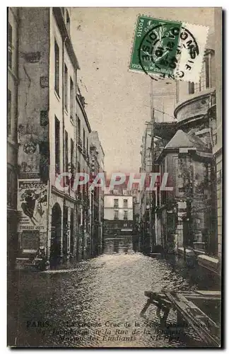 Paris VEnise Cartes postales Inondations 1910 Rue de la Bucherie Maison des Etudiants