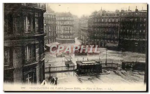 Paris Cartes postales Inondations 1910 Place de Rome