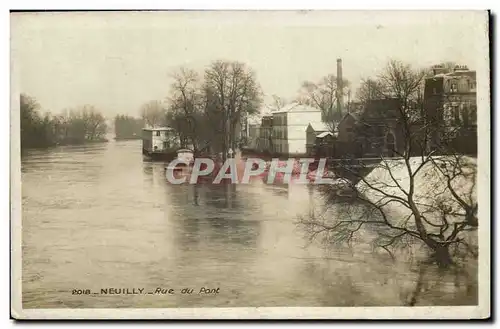 Neuilly Cartes postales Inondations 1910 Rue du pont