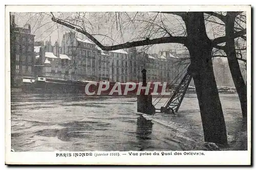 Paris Ansichtskarte AK Inondations 1910 Vue prise du quai des Orfevres