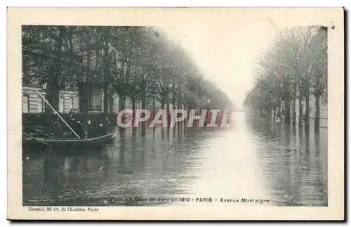 Paris Cartes postales Inondations 1910 Avenue Montaigne