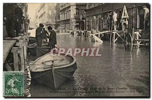 Paris Ansichtskarte AK Inondations 1910 Etablissement de passerelles Rue de Bellechasse