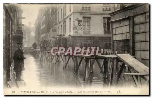 Paris Ansichtskarte AK Inondations 1910 Les passerelles Rue de Beaune