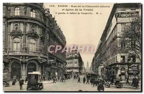 Paris Cartes postales Rue de la Chausse d'Antin et eglise de la Trinite