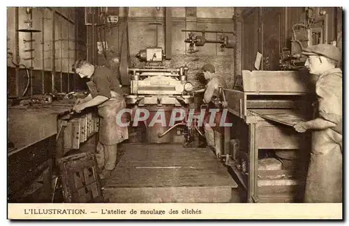 L&#39illustration Cartes postales L&#39atelier de moulage des cliches (presse media)