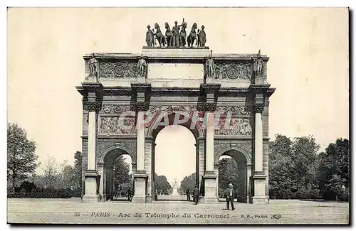 Paris Cartes postales Arc de TRiomphe du carrousel