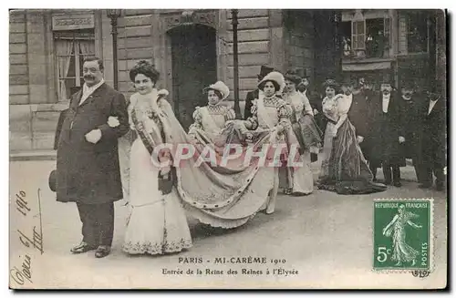 Paris Cartes postales Mi Careme 1910 Entree de la Reine a l&#39Elysee TOP