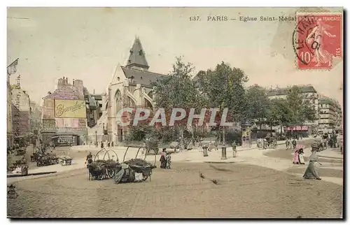 Paris Cartes postales Eglise Saint Medard