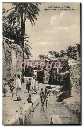 Algerie Ansichtskarte AK Scenes et types Segula dans un village du Sud (enfants)