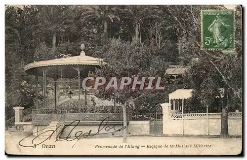 Algerie Oran Ansichtskarte AK Promenade de l&#39etang Kiosque de la musique militaire