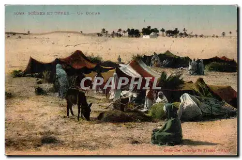 Algerie Ansichtskarte AK Scenes et types Un Douar (ane donkey)