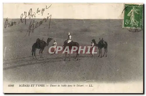 Algerie Ansichtskarte AK Scenes et types Dunes de sable dans le desert (camel cahmeaux)
