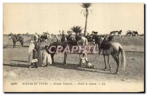 Algerie Ansichtskarte AK Scenes et types Grande fantasia Avant la course