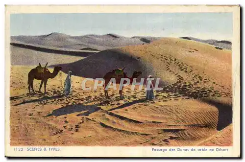 Algerie Cartes postales Scenes et types Passage des dunes de sable au desert