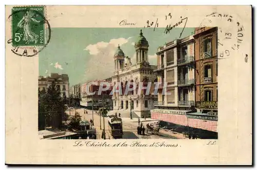Algerie Oran Cartes postales Le theatre et la place d'armes
