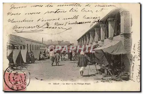 Algerie Oran Cartes postales Le marche du village negre