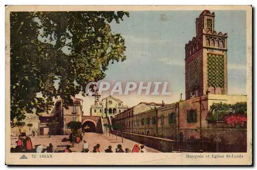 Algerie Oran Cartes postales Mosquee et eglise St Louis