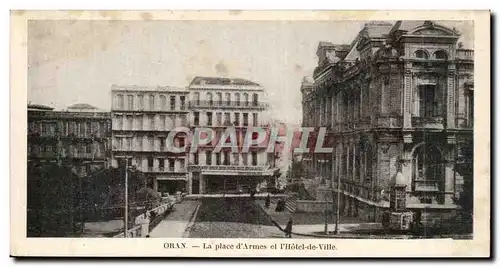 Algerie Oran Cartes postales place d'armes et l'hotel de ville