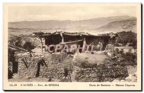 Algerie Cartes postales L&#39Aures Environs de Biskra Oasis de Baniane Maison Chaoula