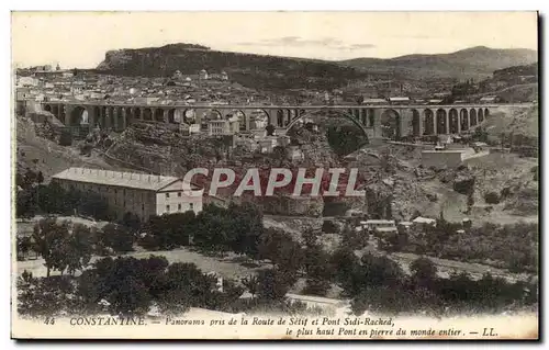 Algerie Ansichtskarte AK Biskra Constantine Panorama pris de al route de Setif a Sidi Rached le plus haut pont en