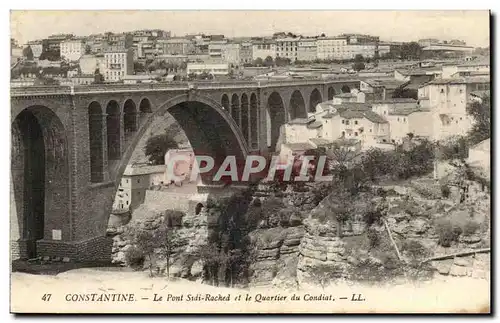 Algerie Ansichtskarte AK Biskra Constantine Le pont Sidi Rached et le quartier des Condiat