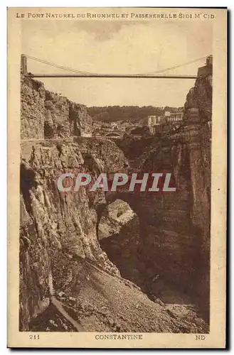 Algerie Constantine Cartes postales Le pont naturel et passerelle Sidi M Cid