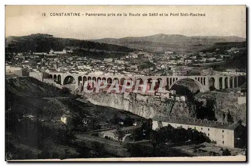 Algerie Constantine Ansichtskarte AK panorama pris de la route de Setif et le pont Sidi Rached