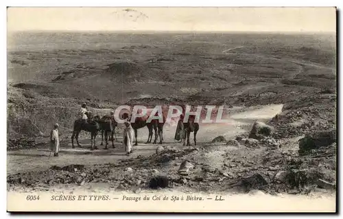 Algerie Constantine Ansichtskarte AK Passage du col de Sfa a Biskra (camel chameaux)