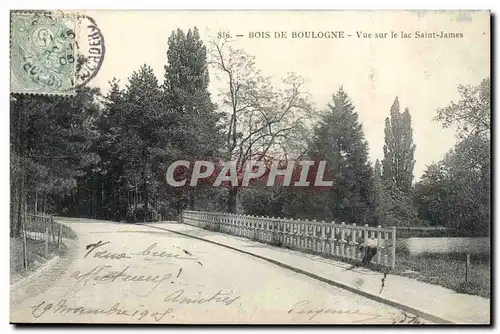 Bois de Boulogne Ansichtskarte AK Vue sur le lac Saint James