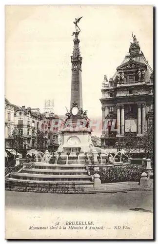 Belgie Belgique Bruxelles Ansichtskarte AK Monument eleve a la memoire d&#39Auspach