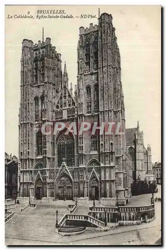 Belgie Belgique Bruxelles Cartes postales La cathedrale Eglise Sainte Gudule