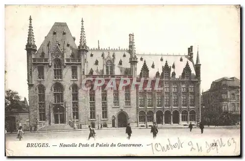 Belgie Belgique Bruges Ansichtskarte AK Nouvelle poste et palais du gouverneur