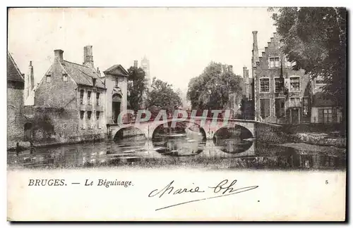 Belgie Belgique Bruges Ansichtskarte AK Le beguinage