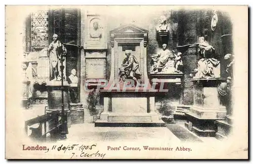 Grande Bretagne Londres London Ansichtskarte AK Poets&#39 corner Westminster abbey