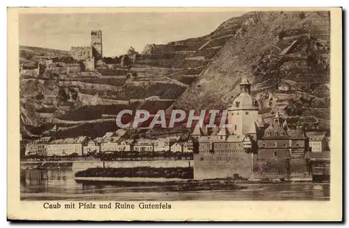 Ansichtskarte AK CAub mit Pfalz und Ruine Gutenfels