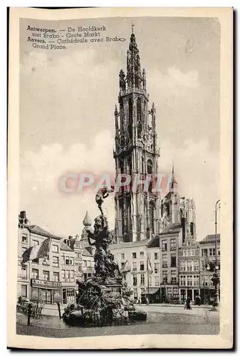 Belgique Belgie Anvers Ansichtskarte AK De Hoofderk met Brabo CAthedrale avec Brabo