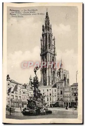 Belgique Belgie Anvers Cartes postales De Hoofderk met Brabo CAthedrale avec Brabo