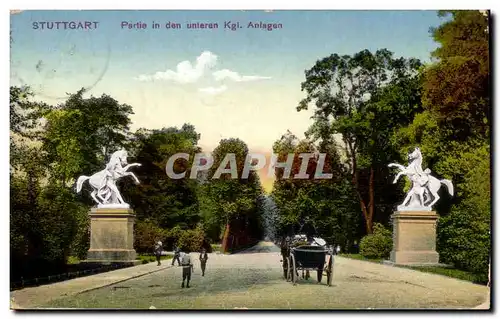 Stuttgart Cartes postales Partie in den unteren Kgl Anlagen